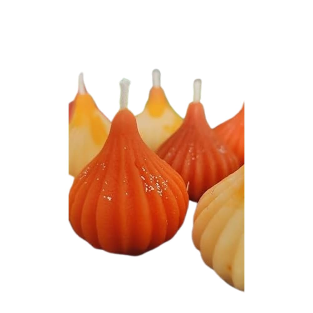 alite mart modak candles petal scented modak candle soy pillar yellow and orange colour ganesh chaturthi special 100% soy wax candle 25gms each (6 pieces)