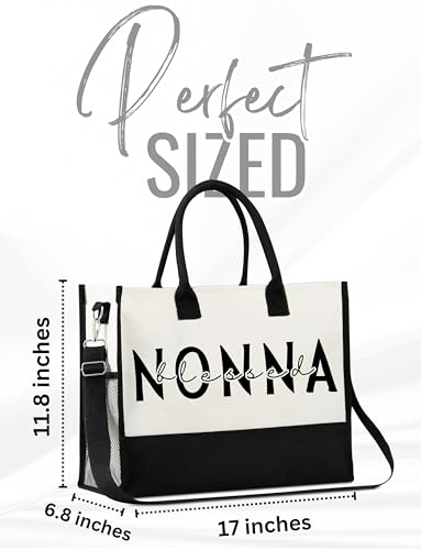 Bolsa Tote de Lona InnoBeta para Abuela con Cierre y Correa miniatura 4