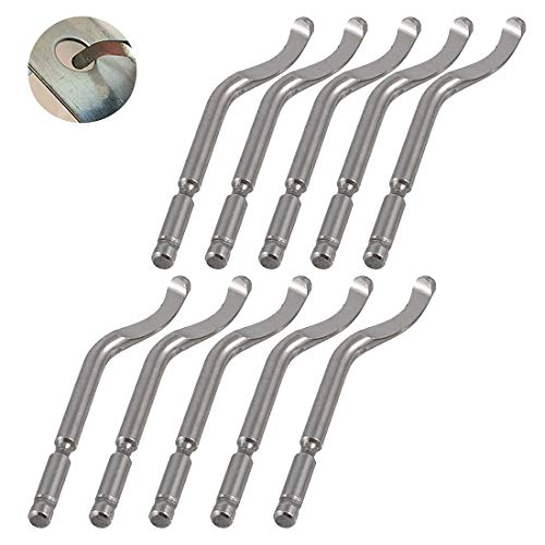 Entgrater Klingen CUKCIC Hand Entgratwerkzeug Set 10 Stück BS1018 Entgrater Klingen für Metall Handkantentrimmer für Stahl Aluminium Kupfer Kunststoff Edelstahl Cover