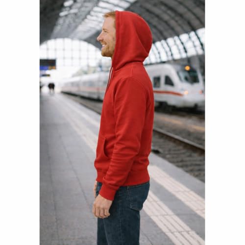 ISTANBUL MODEL Hoodies for Men, Cotton Blended, Sweatshirt Hoodie (Capicchu) with Front Pocket (Red, XXL)