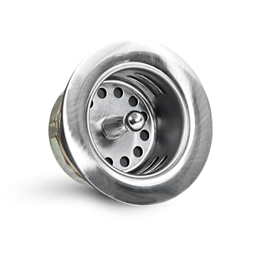 Highcraft 9773 Bar/Prep Sink 2 1/2 Junior Duo Stainless Steel Drain Assembly With Strainer Basket and Rubber Stopper