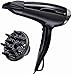 Remington suszarka do włosów z jonizacją, 3 ust. nagrzewania i 2 ust. nawiewu, pierścień turmalinowy, koncentrator i dyfuzor, zimny nawiew, łatwa do czyszczenia, moc 2300W, czarna, Pro Air-Shine D5215
