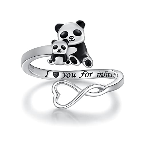 Mother Daughter Jewelry Elephant Panda Koala Dinosaur Rings Sterling Silver Necklace Bracelet Mom Child Animal Jewelry Gift