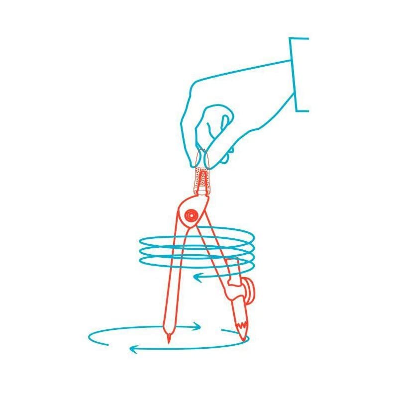 Compas métal pour enfants TWIST'n SAFE Bleu avec sécurité pointe