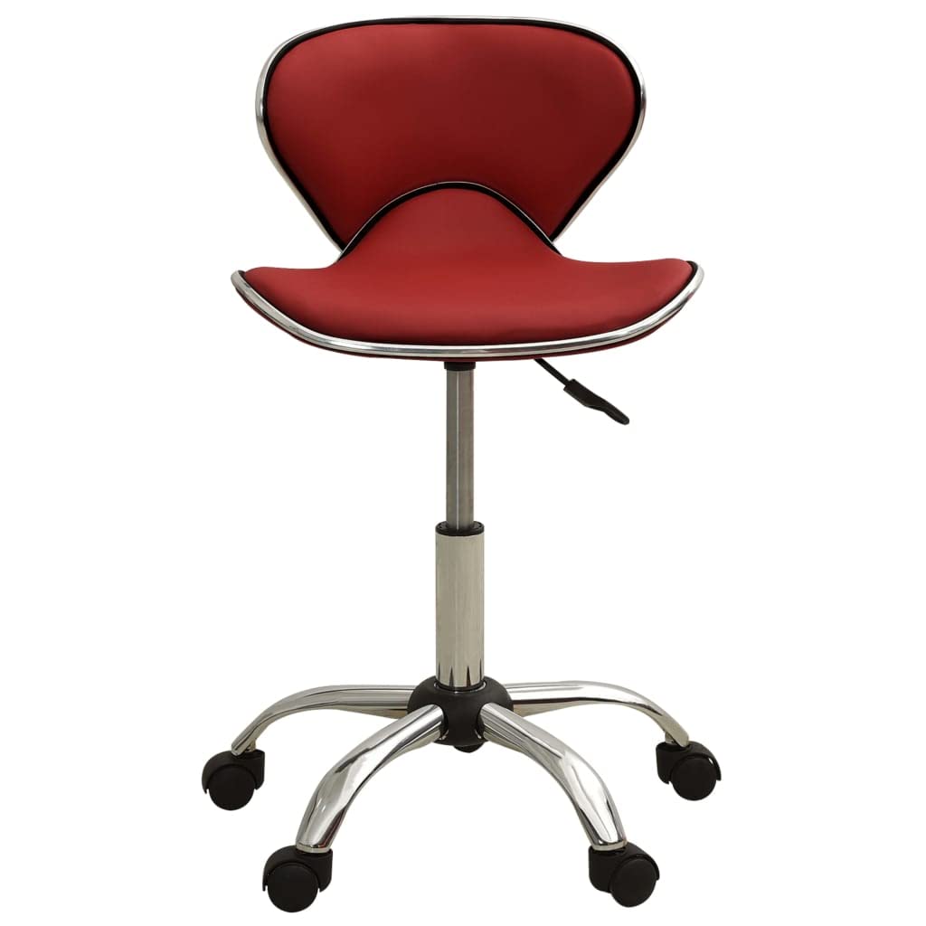 vidaXL Friseur Rollhocker Höhenverstellbar Drehbar Arbeitshocker Friseurhocker Drehhocker Praxishocker Kosmetikhocker Weinrot Kunstleder