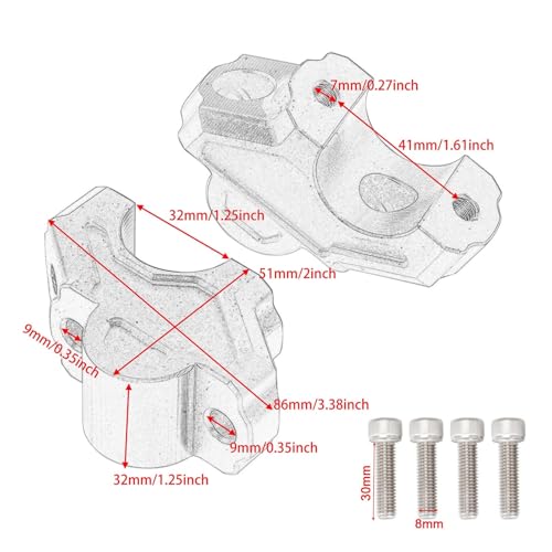 Kit adaptateurs rehausseurs de guidon Pan America 1250 aluminium usiné 2021+