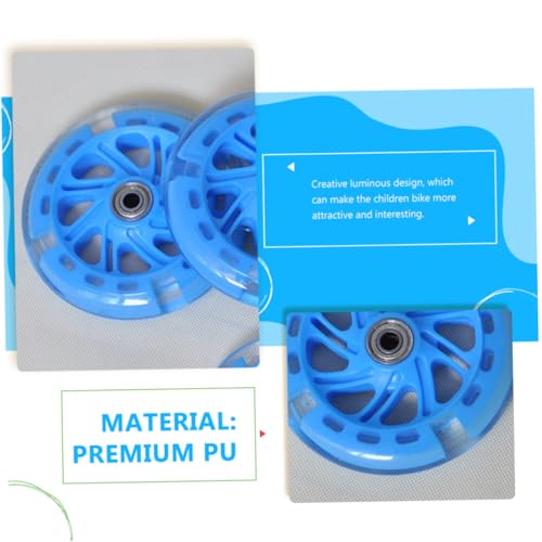 2 Piezas Ruedas de Entrenamiento para Bicicleta con PU Luminoso Estilo Silencioso y Estabilizadores Gruesos para Niños y Niñas Fácil de Instalar Azul miniatura 2