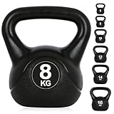 Panana Core Balance Kettlebell, HDPE Coated Kettle Bell Weights for Strength Training, Kettle Bells for Home Gym Fitness, 6KG, 8KG, 10KG, 12KG, 14KG, 16KG (8, Kilograms)