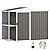 Outsunny 8 x 4ft Outdoor Storage Shed, Metal Garden Shed with 2-Tier Storage Rack, Air Vents and Lockable Door, Tool Shed for Backyard, Patio, Lawn, Warm Gray