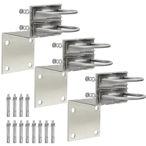 Support mât d'antenne MOOKEERF kit de fixation extérieur avec 3 supports en U et vis de montage
