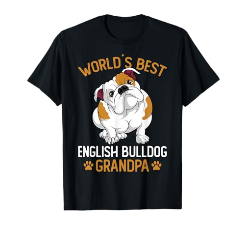Il miglior inglese Bulldog nonno cane proprietario divertente uomini Maglietta