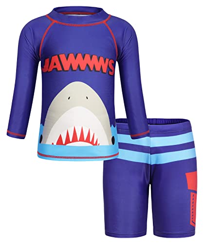 Berich Rashguard Manches Longues bébé garçon Maillot de Bain Deux pièces avec Protection UV pour Tout-Petits Maillot de Bain Enfant Maillots de Bain pour Enfants 10-11 Ans (Marine, 3XL) Cover