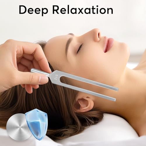 tuning forks for healing set 128hz 256hz 512hz tuning fork with reflex hammer for healingfrequency instrumentsound therapychakrayoga and meditation tools silvery stress relief gift