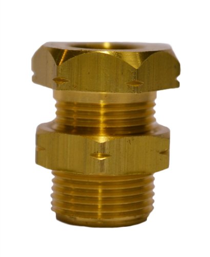 Trico FB-1000 Brass Central Lubrication Straight Bulkhead Connector, 5/16"-24 Female x 1/8" NPT Female