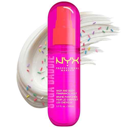 NYX Professional Makeup Fat Oil Hair & Body Fragrance Mist süße Vanille- und Sahnenoten leichtes Spray für Haar und Körper ideal zum Layering vegane Formel Suga Baddie 80 ml