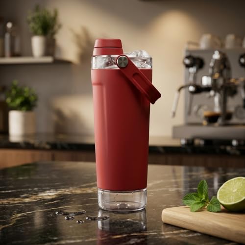 Image of Stainless Steel Protein Sports Shaker Bottle | Leakproof | Red Red | 600ml