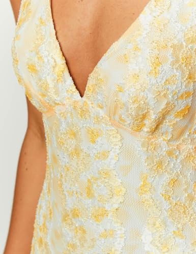 Image of Elegant Lace Floral V Neck Backless Bodycon Dresses for Women Sexy Cut Out Low Back Sleeveless Maxi Dress Wedding Guest