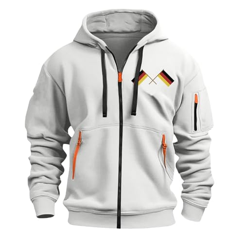 TOFOTL Sudadera Cuello Alto Hombre Oversize Personalizadas Vestir Jersey Con Cremallera Chaqueta Polar Deportes Sudadera Hombre Negra Cardigan Grueso +homem Cuello U-Blanco XL