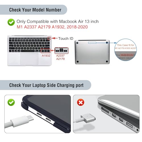 Image of BlueSwan Case Compatible for New MacBook Air 13 /13.3 inch 2018 2020 2021 Released,M1 A2337 A2179 A1932, Anti-Rupture TPU Frame + Ultra-Thin PC Matte Anti-Fingerprint Protective Cover - Frosted Black