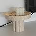 Natural Travertine Tray with Leg, Round 7.1