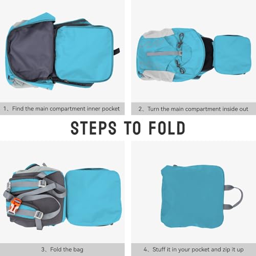 Mochila ligera plegable impermeable 20L para senderismo miniatura 6