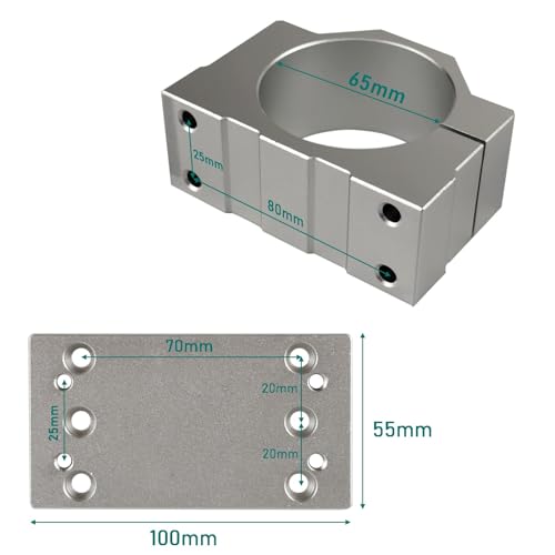 65mm Diameter Aluminum CNC Spindle Holder Mount for AnoleX CNC Router Machine 3020-Evo/ 3030-Evo Pro/4030-Evo Ultra