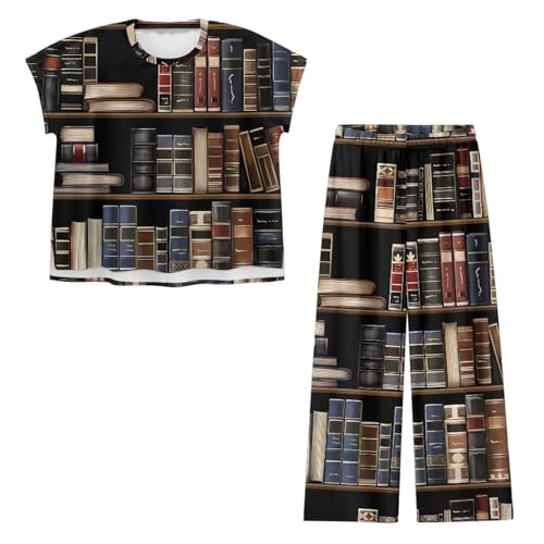 POLERO Womens Loungewear Set 2 Piece Cap Sleeve Pullover T-Shirt with Wide Leg Pants Casual Outfits3