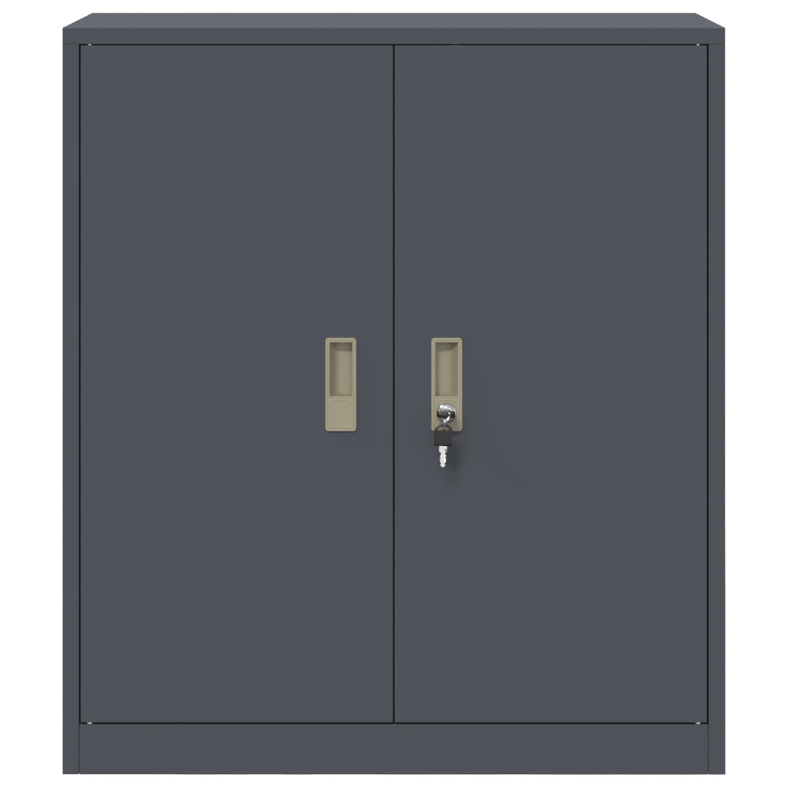 vidaXL Armoire de Rangement Anthracite 80 x 40 x 90 cm Acier, Armoire de Bureau Moderne, en Acier rectangulaire, fermant à clé, Espace généreux, Meuble Industriel, Solution Robuste