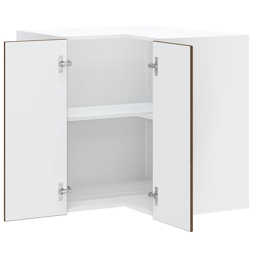 Lucca - Armadietto angolare da cucina, effetto rovere, 57 x 57 x 60 cm, con molto spazio, ripiano e porta per una conservazione efficiente in cucina, bagno o cantina