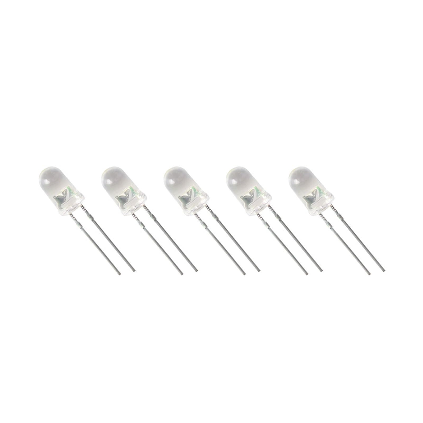 10 PCS Transparent LED Diode 5MM White Orange Red Yellow Blue Green LED Diodes Lights (Green)