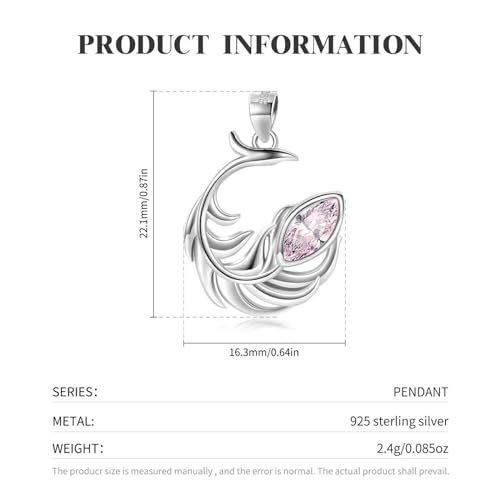 Collier Bijoux Romantique Phoenix Feather Argent Idée Cadeau - 6