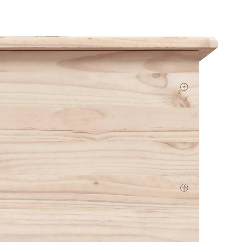 Truhe Mit Rollen ALTA 73x39,5x43 cm Massivholz Kiefer | 70 Liter Fassungsvermögen, Scharnierdeckel, unbehandelte Oberfläche, pflegeleicht mit feuchtem Tuch