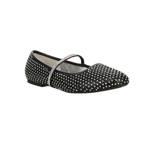 NINA Kids Girls Jessa Studded Rhinestone Ballet Flats Casual - Black2
