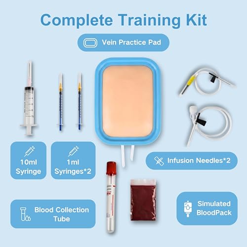 4er Chirurgisches Set: Injektionstraining mit medizinischem Silikon, IV-Startset Tragbares IV Übungs-Kit für Medizinstudenten und Krankenschwester