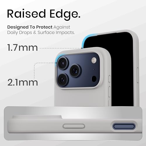 Image of CASEGEAR Silicone Snap Fit Back Cover Case Compatible with iPhone 17 Pro | 8 Feet Drop Protection | Compatible with MagSafe | 360 Protection | Shockproof & Scratch Resistant | Stone