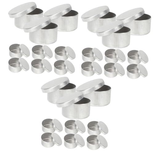MUSISALY 3sets Small Round Aluminum Tins Soil Containers Lab Weighing Holders 9pcs*3