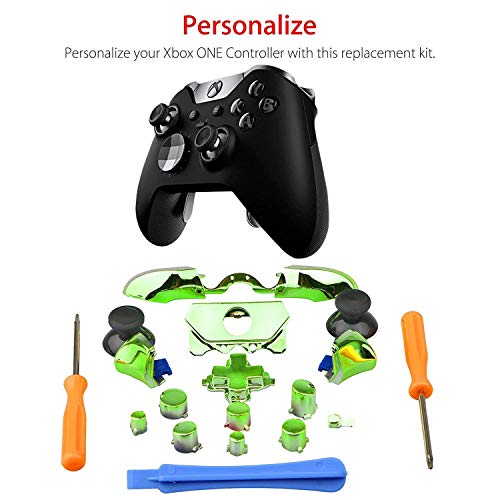 Image of Replacement Parts Repair Full Set ABXY Dpad Triggers Buttons Kits Controller Mod L1 R1 L2 R2 for XboxOne Elite (Green)