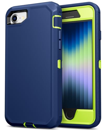 Jelanry for iPhone SE 2022/2020 Case, for iPhone 8/7 Case Heavy Duty Rugged Shockproof Dual Layer Protective Shell Sports Anti-scratches Non-slip Bumper Hybrid Armor Back Cover Phone Cases, Blue/Green