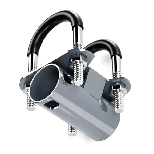Stainless Steel Pole Mount for U-Bracket Dish, Heavy Steel TV Satellite Dish Pipe Pole Clamp for Starlink Dish Mount