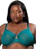 Curvy Couture Damen Sheer Unlined Underwire Plunge BH mit voller Abdeckung, Durchsichtig, Fanfare, 90E