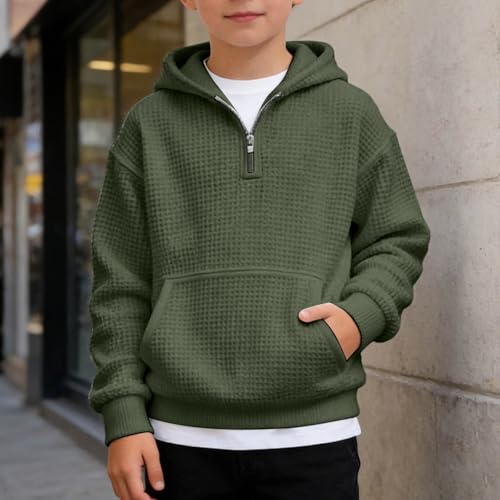 Sweat à capuche zippé garçon pull décontracté en polaire
