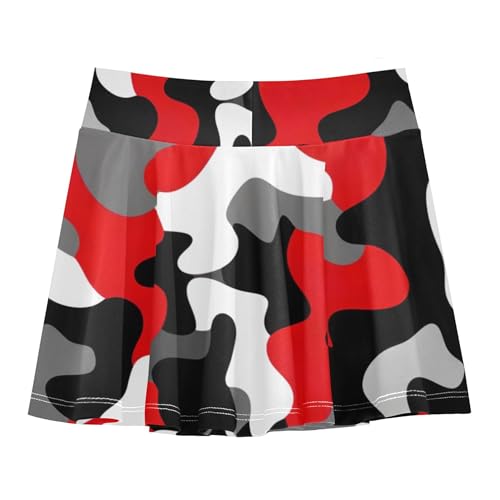 Joisal Camouflage Red Skirts with Shorts Cute Athletic Shorts Girls Skorts Girl Skort 4t2