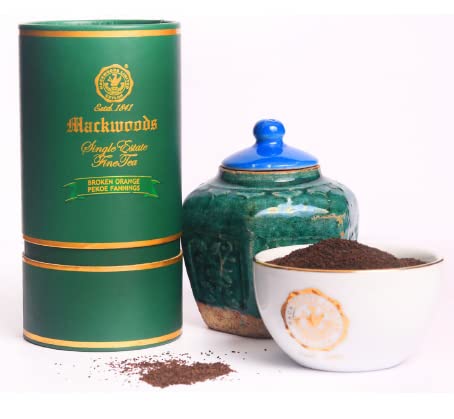 Ceylon Black Tea, MACKWOODS Single Estate, Loose Leaf Broken Orange Pekoe FANNINGS Tea Cylinder