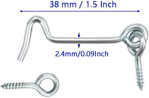 Miniatura 2 de Paquete de 4 ganchos giratorios de cabina de 1.5 pulgadas y pestillo de ojal, cerradura de puerta y ventana de acero al carbono con tornillos de