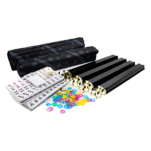 Juego de Mahjong con fichas y estuche de viaje miniatura 3