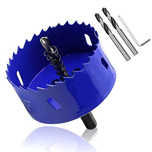 Image of Luomorgo 3 inch 75mm Hole Saw, 1 1 /4 inch Cutting Depth | HSS Bi-Metal, Hex Shank Drill Bit Adapter, For Wood Cornhole Boards Plastic Drywall Fiberboard