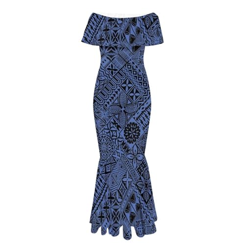 Image of Polynesian for Women S-7XL Off Shoulder Maxi Dress Hawaiian Summer Dresses