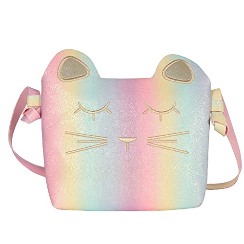 Bolsa de mensajero Y3 con diseño de gato bordado de tamaño pequeño, diseño de personalidad divertida (B, talla única)