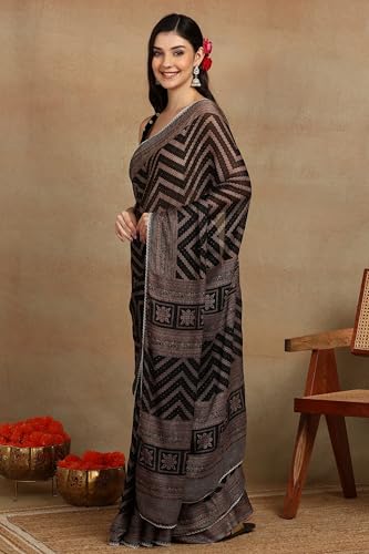Image of MIRCHI FASHION Women Saree Leheriya Print Chiffon | Lightweight Traditional Sari for Farewell and Wedding Ceremonies with Unstitched Blouse Piece
