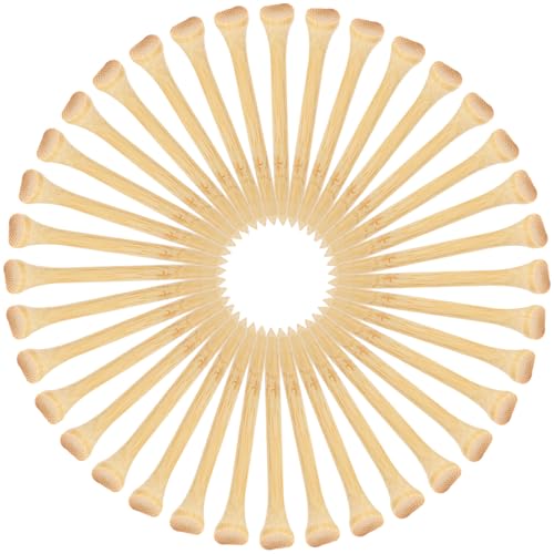 Cabilock 50個 プロ仕様竹製ゴルフティー 耐久性 滑らかヘッドで摩擦軽減 ボールの安定保持と飛距離向上 ゴルフ練習用 屋内外両用